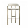 Serene Mid-Century Modern Metal Upholstered Barstool in Alabaster | Tabouret de bar en metal rembourre style mid-century moderne, coloris albatre