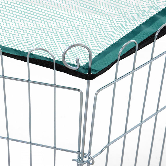 Pawhut Foldable Pet Playpen With Top Cover, Portable Heavy Duty Dog Pen For Dogs, Cats, Chickens, Rabbits, 6 Pannels Dog Fence Outdoor/indoor