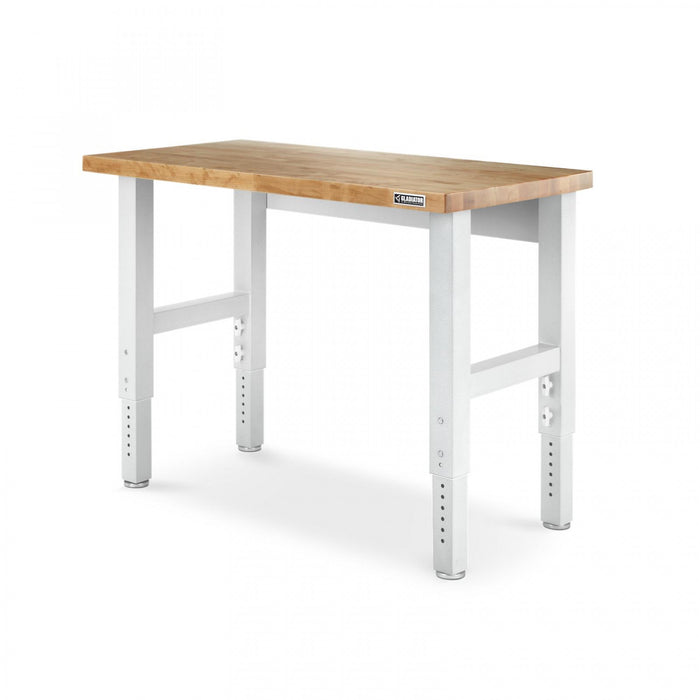 Gladiator 4' Adjustable Height Hardwood Workbench - Hammered White