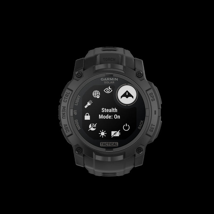 Garmin Instinct 3 50mm - Solar Tactical, Black, Gps, Led Flashlight, Mil-std-810, Unlimited Battery
