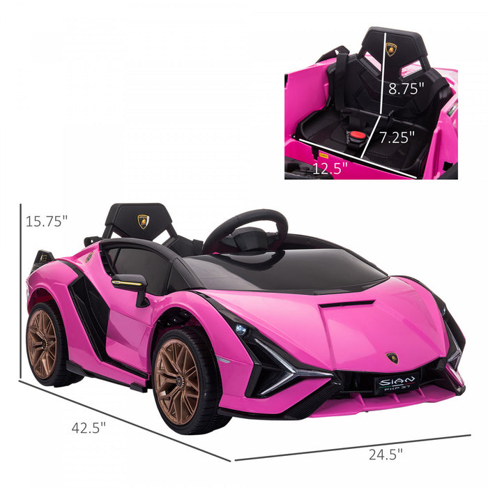 Aosom Compatible 12v Battery Powered Ride-On Kids Electric Ride On Car Toy With Parental Remote Control Music Lights Mp3 Pink
