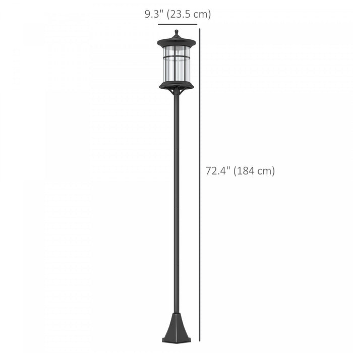 Outsunny 72\" Solar Post Light, Ip44 Led Outdoor Street Light, 2 Pack