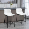HOMCOM Bar Stools Set of 2, Microfiber Cloth Upholstered Bar Chairs
