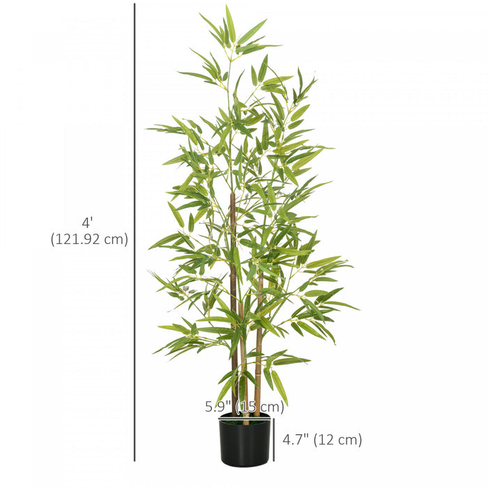 HOMCOM 4ft Artificial Tree Bamboo for Indoor Home Decor