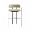 Serene Mid-Century Modern Metal Upholstered Counter Stool in Taupe | Tabouret de comptoir moderne du milieu du siecle en metal et tissu, coloris taupe, Serene