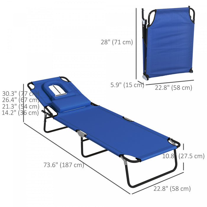 Outsunny 2pcs Adjustable Outdoor Lounge Chair, Garden Folding Chaise Lounge
