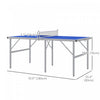 Soozier Ping Pong Table Set With Net Paddles Balls For Outdoor Indoor Blue|Soozier Set De Table De Ping Pong Avec Filet, Pagaies Et Balles