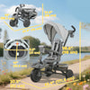 Qaba 6 in 1 Tricycle for Toddler, Kids Trike Converts Stroller to Toddler Bike, Adjustable Push Handle & Canopy, Rotatable Seat, Safety Harness, Brake for 1-5 Years Old, Grey