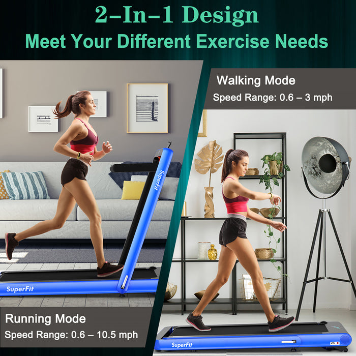 Superfit 4.75hp 2 In 1 Folding Treadmill W/remote App Control