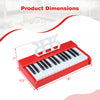 Costway 30 Keys Kids Piano Keyboard with Removable Music Stand, One-key Start Function Red