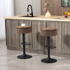 HOMCOM Bar Stools Set of 2, Swivel Barstools with Storage, Footrest, Brown