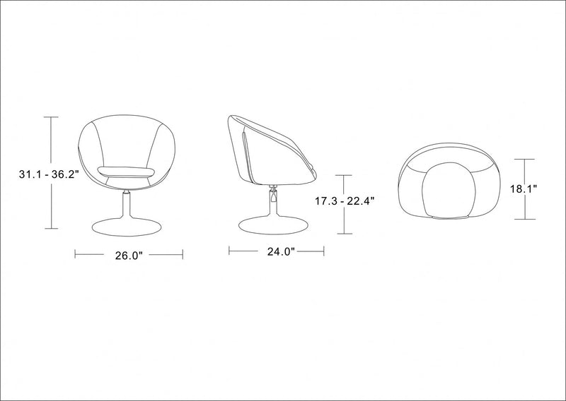 Hopper Modern Upholstered Swivel Lounge Chair in Red - Set of 2 Accent Chair