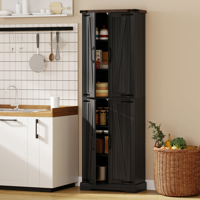 HOMCOM 72\" Pantry Cabinet, Kitchen Storage Cabinet for Dining Room, Black