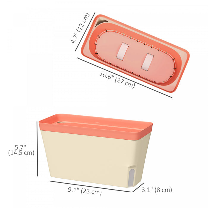 Outsunny 6 Pack Self Watering Planter Box, Outdoor Flower Pots for Herbs