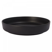 S&CO Gourmet Lisbon Set of 4 Black Stoneware Pasta Bowls 