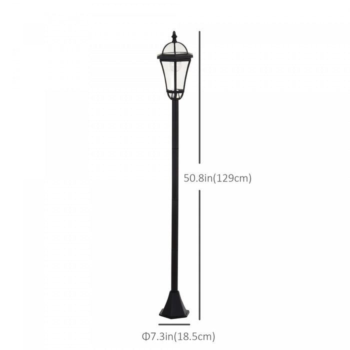 Outsunny 2 Piece LED Garden Lights Lamp Post Solar Powered Auto Switch Outdoor Lantern Patio Pathway Walkway Water-resist 6 Hours (black)