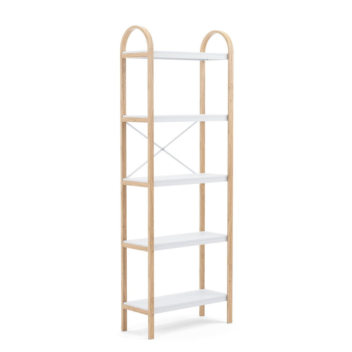 Umbra Modern Bellwood 5-Shelf Bookcase - White and Natural