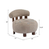 Nube Modern Boucle Accent Chair with Curved Backrest and Four-Leg Design, Light Brown, Walnut | Nube Fauteuil d'Appoint Moderne en Bouclette a Dossier Courbe et Quatre Pieds, Brun Clair, Noyer