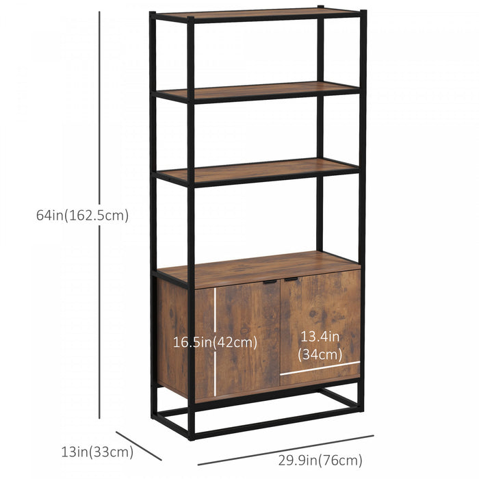 HOMCOM Storage Cabinet with 3 Open Shelves Cupboard for Livingroom Bedroom