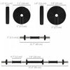 Soozier Adjustable Barbell & Dumbbells Set with Non-slip Handles, 33LBS