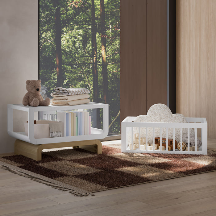 Storkcraft Santorini Deluxe 3-in-1 Convertible Bassinet - White/Driftwood