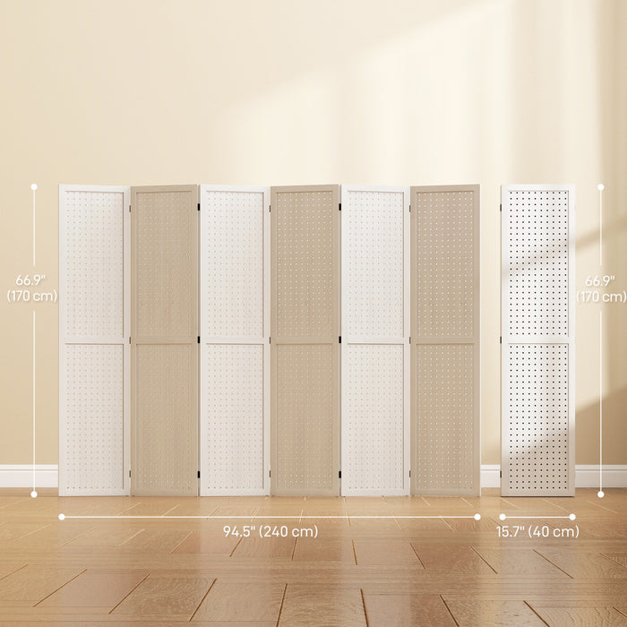 HOMCOM 6 Panel Folding Room Divider Privacy Screen Indoor Home Decoration