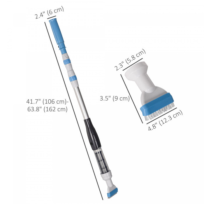 Outsunny Cordless Pool Vacuum, Handheld Pool Cleaner With Adjustable Pole
