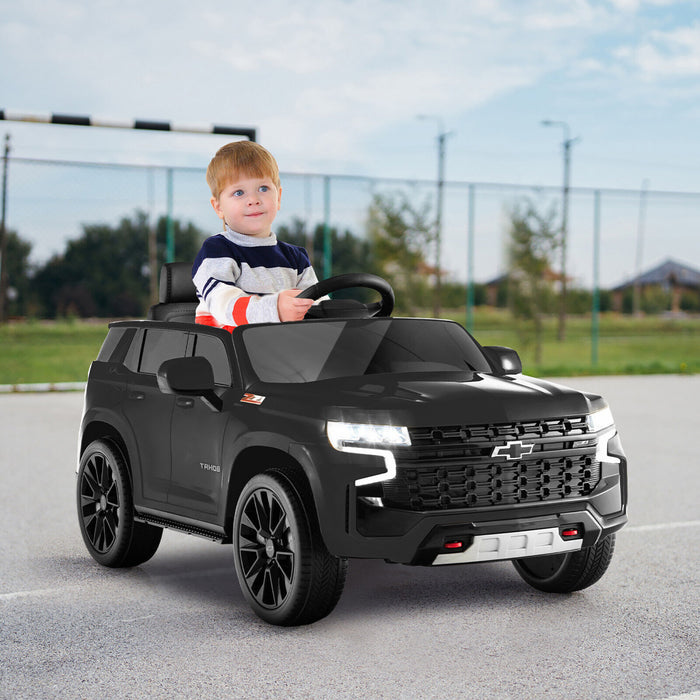12v Kids Ride On Car Chevrolet Tahoe Electric Truck Suv Remote W/ Light & Music Black