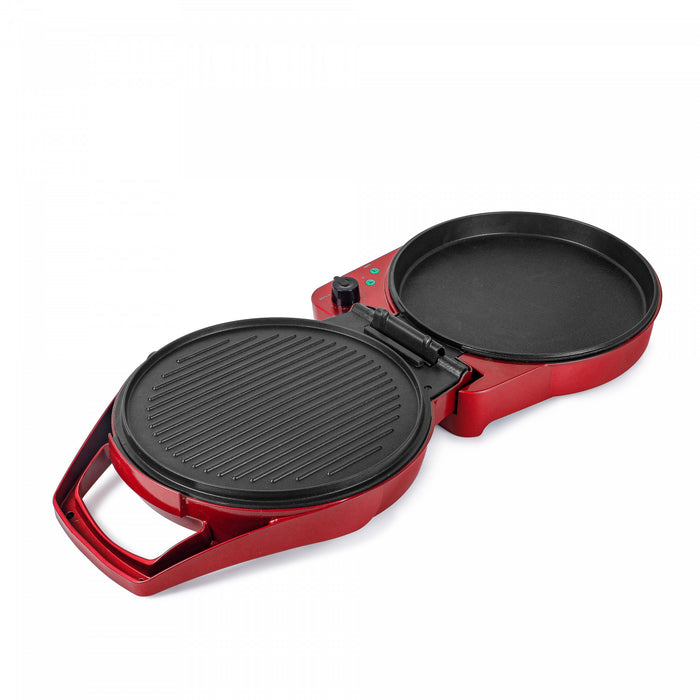 CHK Series Commercial Chef Countertop Pizza Maker & Indoor Grill, CHPG12R, Red