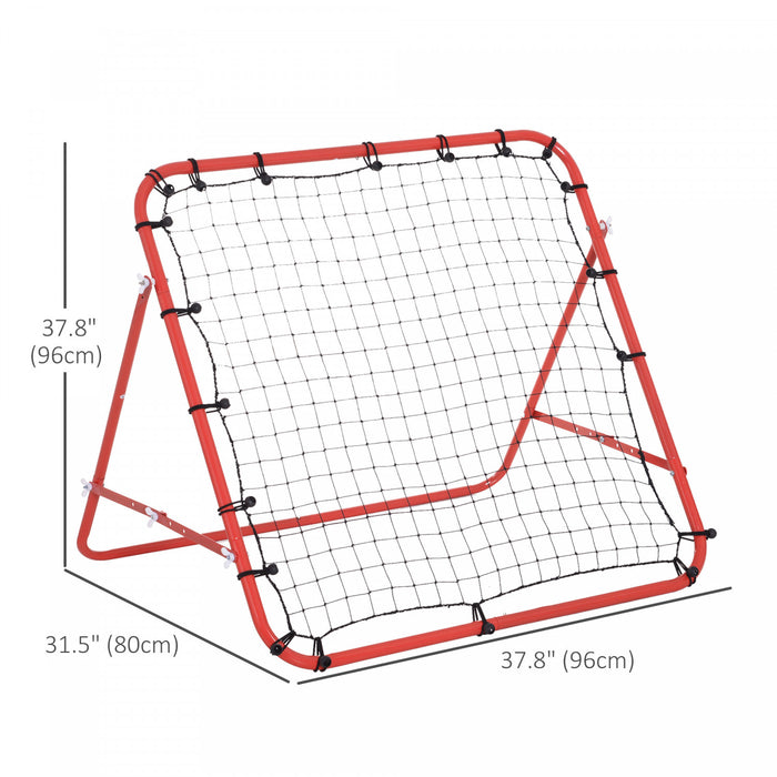 Homcom Rebounder Net Football Training Aid Kickback Target Play Red