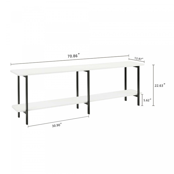 Celine Contemporary Modern 71\" Console Table in White (2-Shelf)