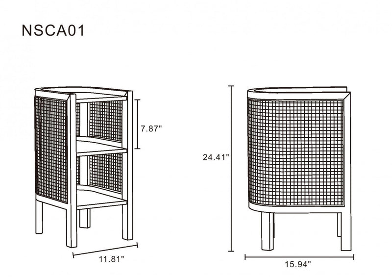 Versailles Industry Chic End Table in Natural - Set of 2