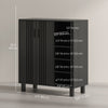 HOMCOM Shoe Cabinet with 5-tier Open Shelves for 17 Pairs Black