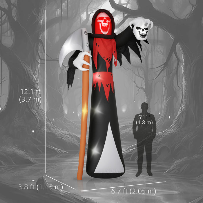 Outsunny 12 Ft Halloween Inflatable Grim Reaper, Blow Up Outdoor Decoration