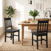 HOMCOM Dining Chairs Set of 2 with Slat Back Pine Wood, Black