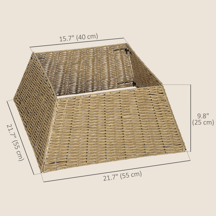 HOMCOM Rustic Christmas Tree Collar, Plastic Tree Base Cover