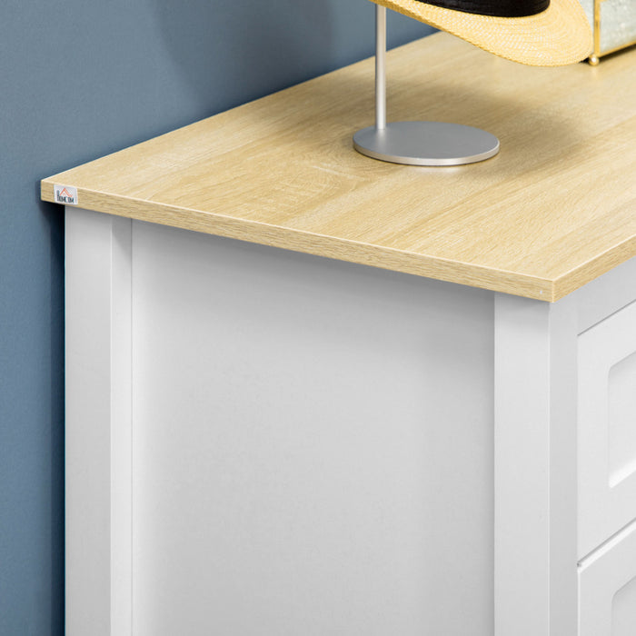 HOMCOM Sideboard Kitchen Storage Cabinet with Drawer Adjustable Shelf White