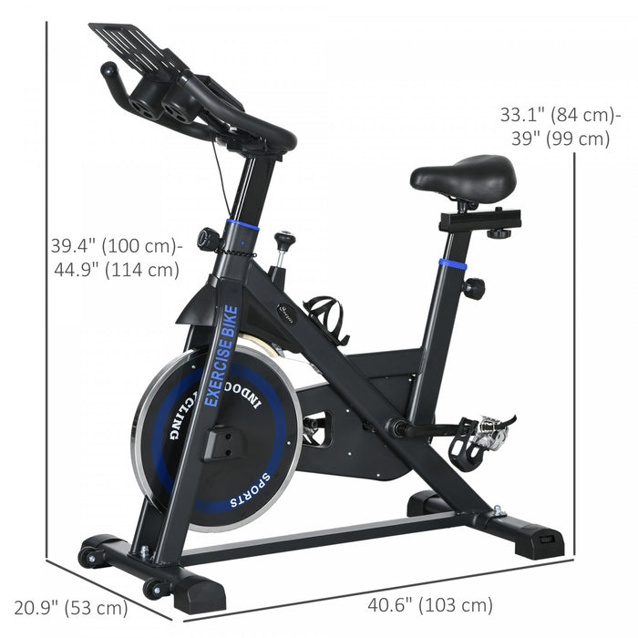 Soozier Adjustable Upright Stationary Exercise Bike w/ LCD Display, Black