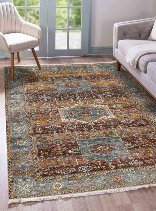 Dulce Traditional 5'0\" x Area Rug in Multi Indoor Area Rug