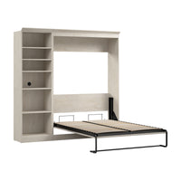 Bestar Versatile Full Murphy Bed Closet Organizer (109 W) - Linen White Oak