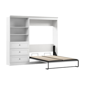 Bestar Versatile Full Murphy Bed Closet Organizer with Drawers (95 W) - White