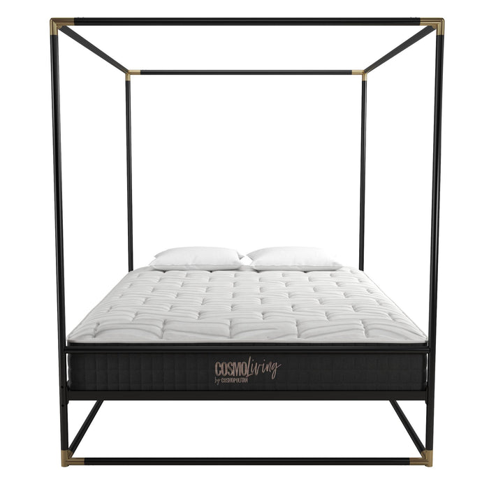 Cosmoliving By Cosmopolitan Celeste Canopy Metal Queen Bed - Black/Gold