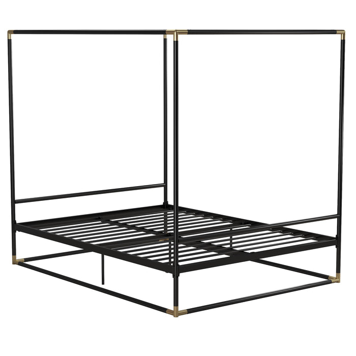 Cosmoliving By Cosmopolitan Celeste Canopy Metal Queen Bed - Black/Gold