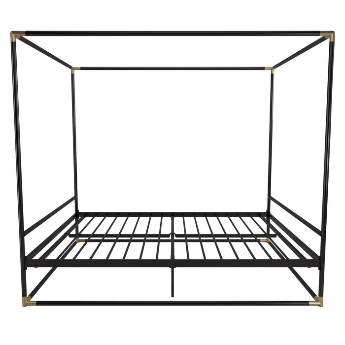 Cosmoliving By Cosmopolitan Celeste Canopy Metal Queen Bed - Black/Gold