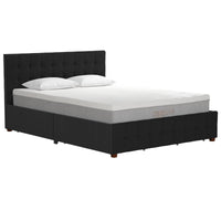 Cosmoliving By Cosmopolitan Elizabeth Velvet Queen Bed with Storage - Black