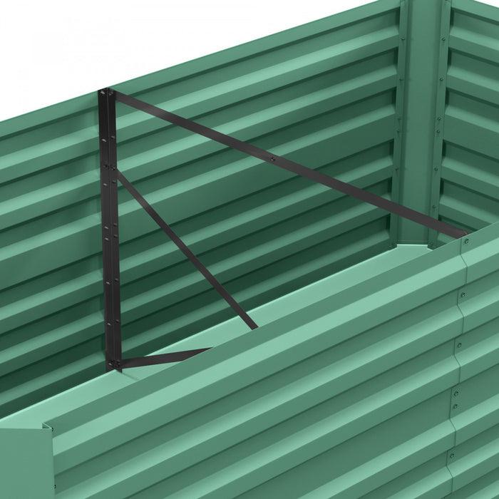 Outsunny Raised Garden Bed Metal Planter Box with Reinforced Rods, Light Green