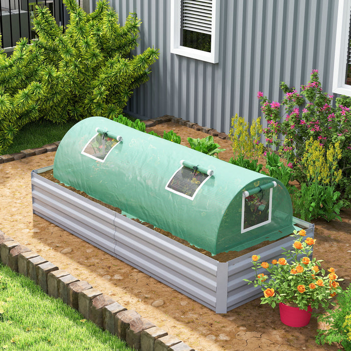 Outsunny Mini Greenhouse with Mesh Windows, Tunnel Growing Tent, Green