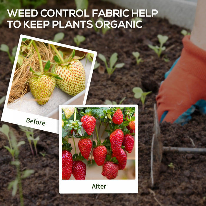 Outsunny 6.5ft x 164ft Weed Barrier, Landscape Fabric, for Greenhouse Yard Garden Weed Control, Heavy-Duty & Easy Setup, 4.6oz