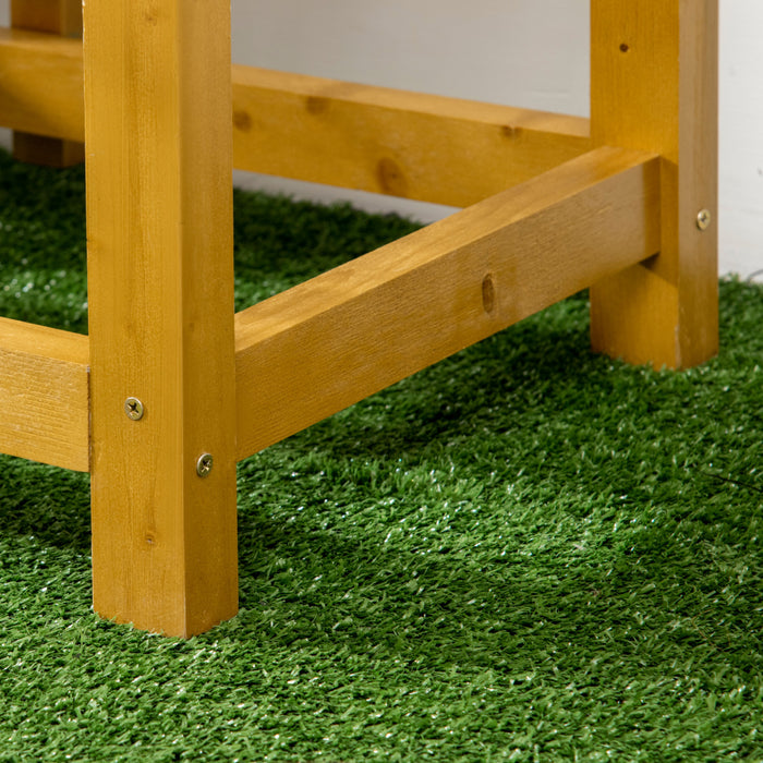 Outsunny Raised Garden Bed Wood Planter Box with Folding Side Table