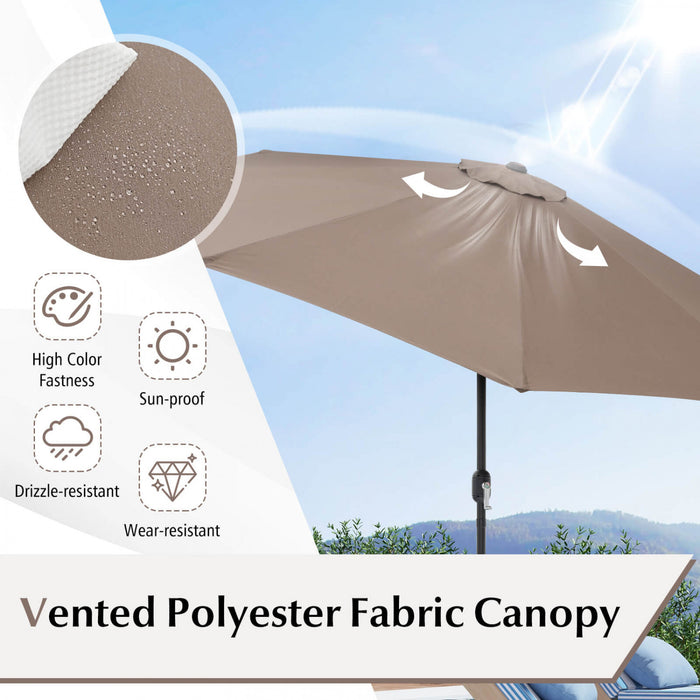 Costway 10ft Patio Umbrella Outdoor W/ 59 LBS Heavy-Duty Round Umbrella Stand